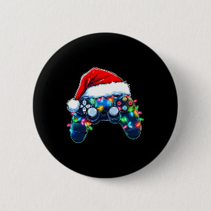 Video Game Controller Weihnachts-Weihnachtsmannmüt Button