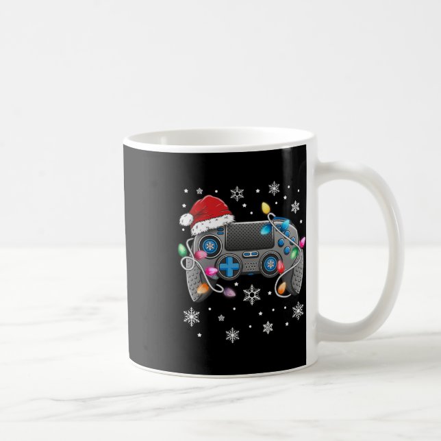 Video Game Controller Weihnachts-Weihnachtsmannmüt Kaffeetasse (Rechts)