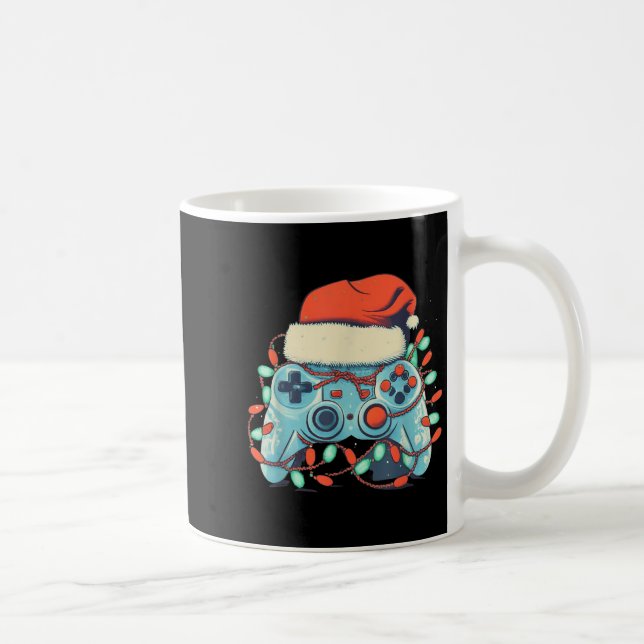 Video Game Controller Weihnachts-Weihnachtsmannmüt Kaffeetasse (Rechts)