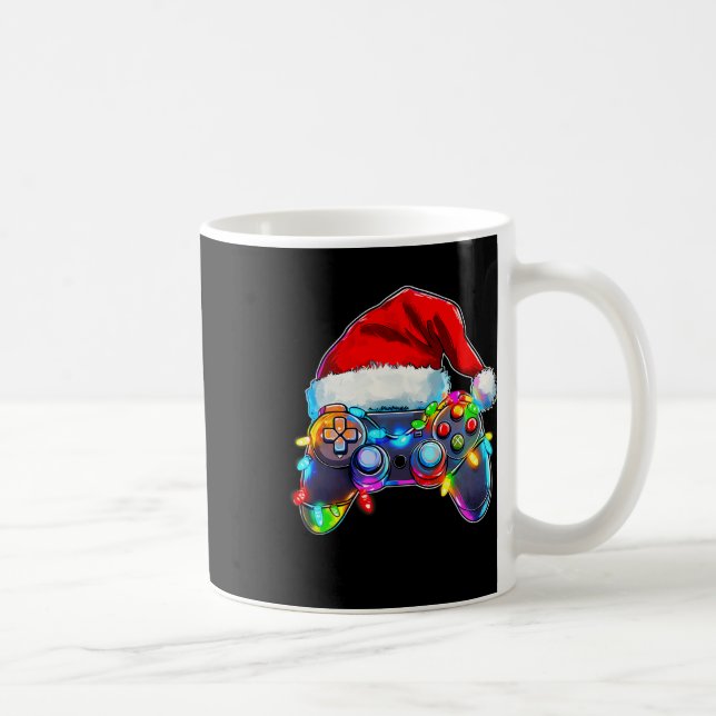 Video Game Controller Weihnachts-Weihnachtsmannmüt Kaffeetasse (Rechts)