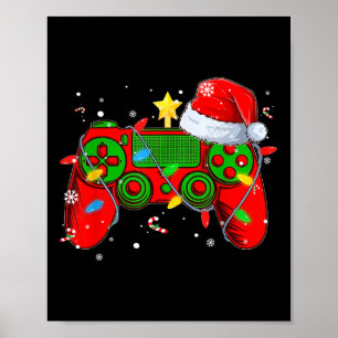 Video Game Controller Weihnachts-Weihnachtsmannmüt Poster