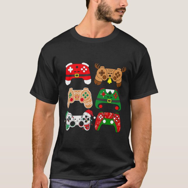 Video Game Controller Weihnachts-Weihnachtsmannmüt T-Shirt (Vorderseite)