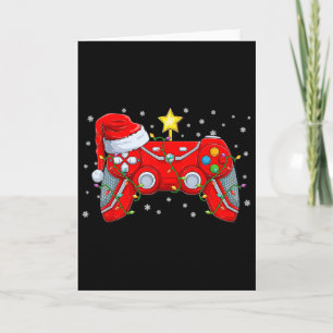 Video Game Controller Weihnachtsmann Mütze Gamer B Karte