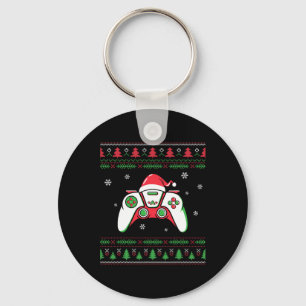 Video Game Controller Weihnachtsmann Mütze Gamer B Schlüsselanhänger