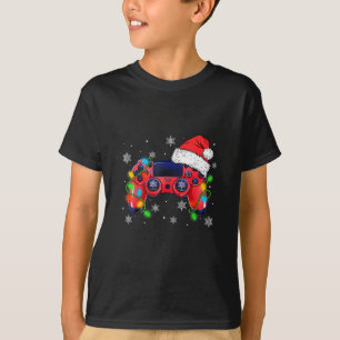 Video Game Controller Weihnachtsmann Mütze Gamer B T-Shirt