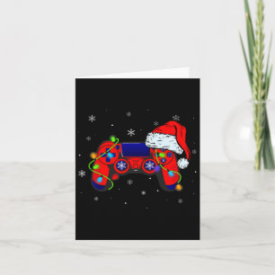 Video Game Controller Weihnachtsmannmütze Christma Karte