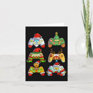 Video Game Controller Weihnachtsmannmütze Weihnach Karte