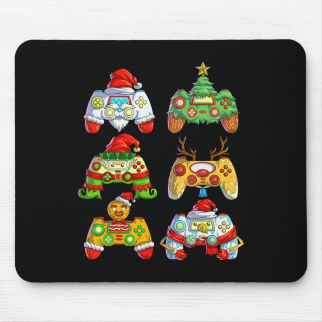 Video Game Controller Weihnachtsmannmütze Weihnach Mousepad (Vorne)