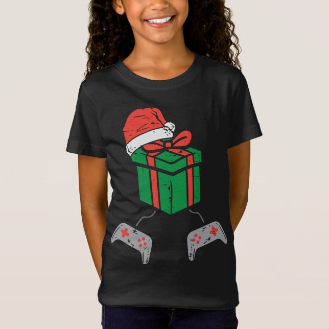 Video Game Controller Xmas Weihnachten T-Shirt (Vorderseite)