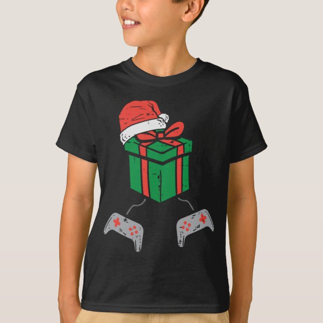 Video Game Controller Xmas Weihnachten T-Shirt (Vorderseite)