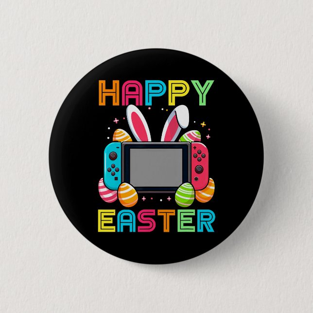 Video Game Easter Bunny Gaming Controller Gamer Bo Button (Vorderseite)