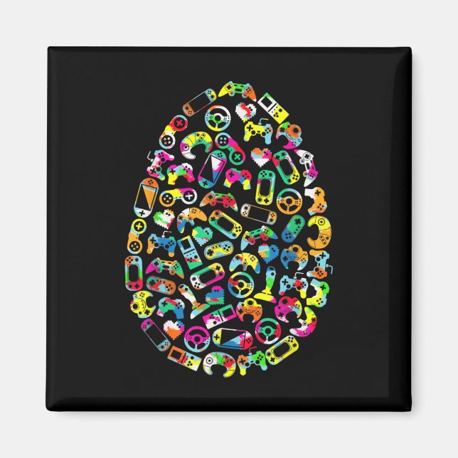 Video Game Easter Bunny Gaming Controller Gamer Bo Magnet (Vorne)