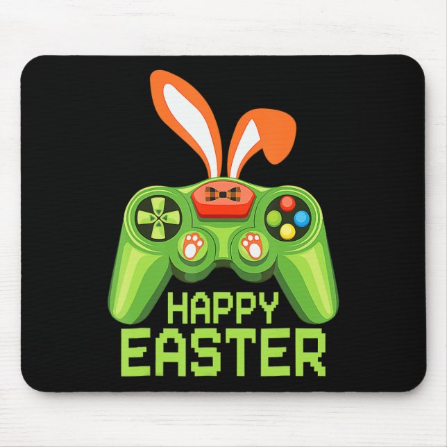 Video Game Easter Bunny Gaming Controller Gamer Bo Mousepad (Vorne)