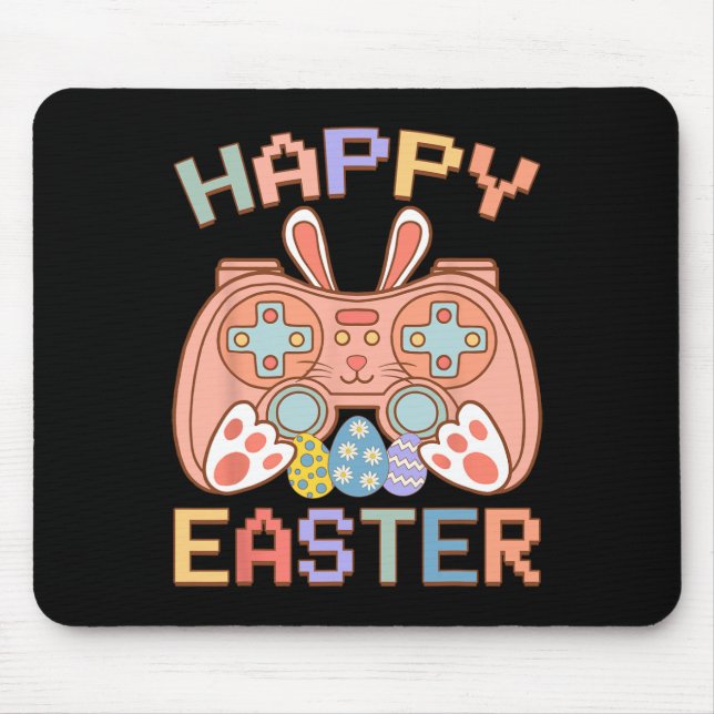 Video Game Easter Bunny Gaming Controller Gamer Bo Mousepad (Vorne)