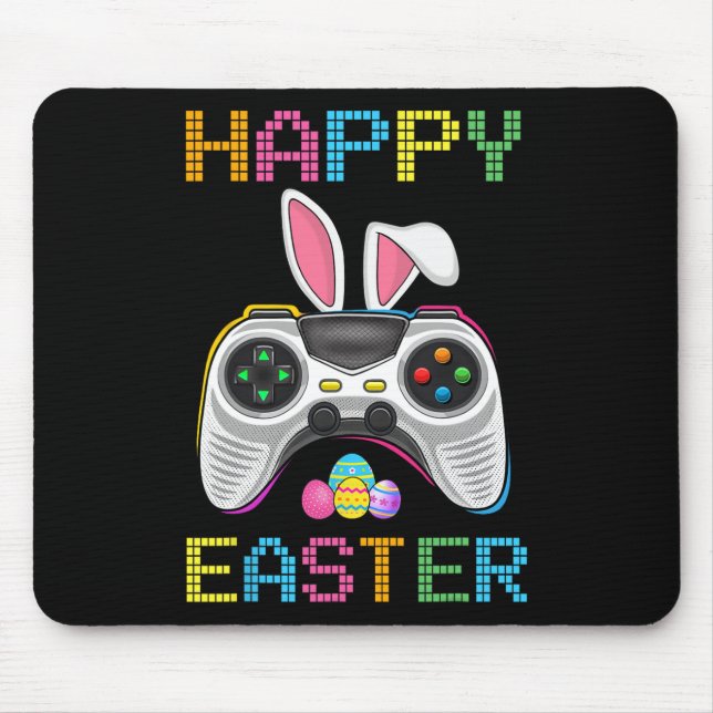 Video Game Easter Bunny Gaming Controller Gamer Bo Mousepad (Vorne)