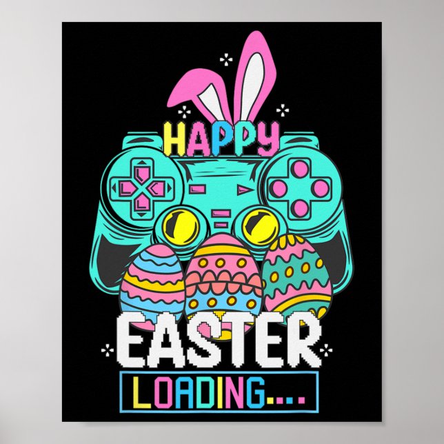 Video Game Easter Bunny Gaming Controller Gamer Bo Poster (Vorne)