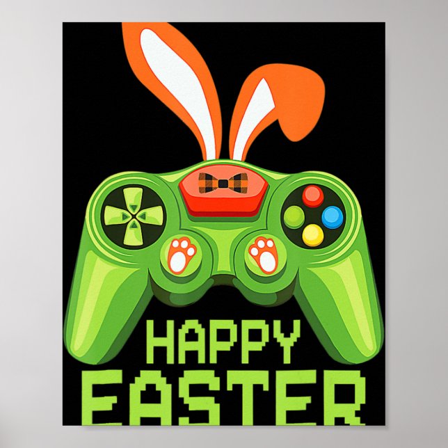 Video Game Easter Bunny Gaming Controller Gamer Bo Poster (Vorne)
