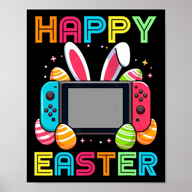 Video Game Easter Bunny Gaming Controller Gamer Bo Poster (Vorne)