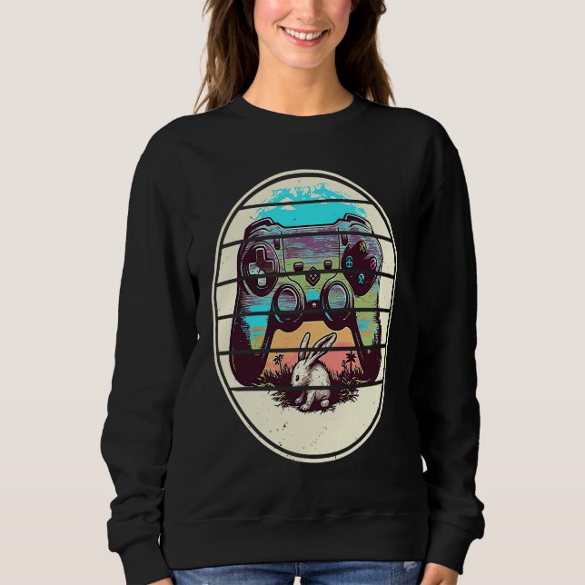 Video Game Easter Bunny Gaming Controller Gamer Bo Sweatshirt (Vorderseite)