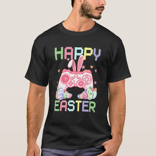 Video Game Easter Bunny Gaming Controller Gamer Bo T-Shirt (Vorderseite)