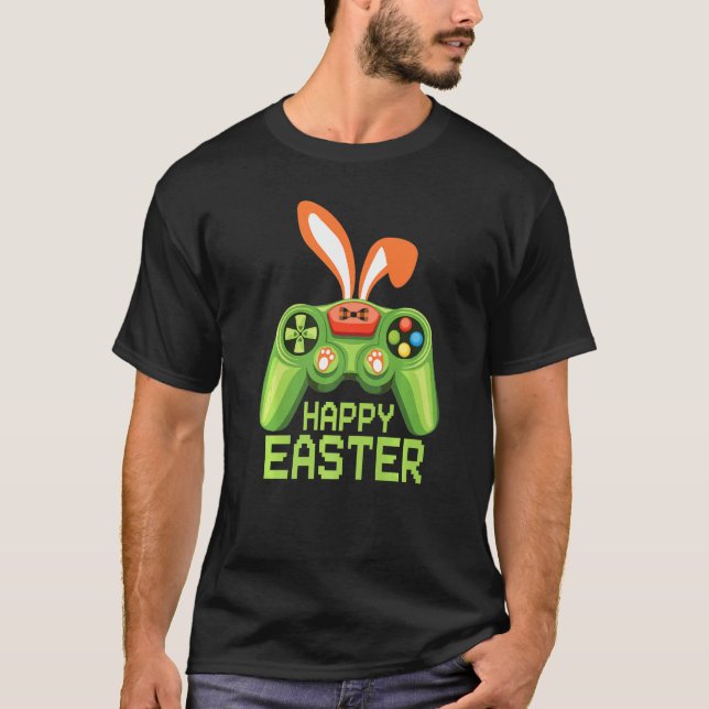 Video Game Easter Bunny Gaming Controller Gamer Bo T-Shirt (Vorderseite)