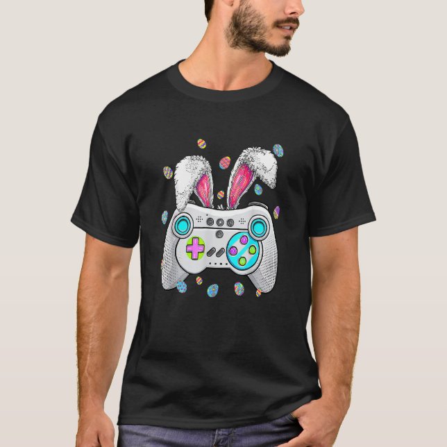 Video Game Easter Bunny Gaming Controller Gamer Bo T-Shirt (Vorderseite)