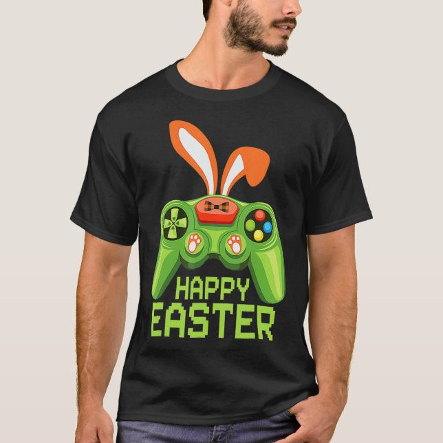 Video Game Easter Bunny Gaming Controller Gamer Bo T-Shirt (Vorderseite)