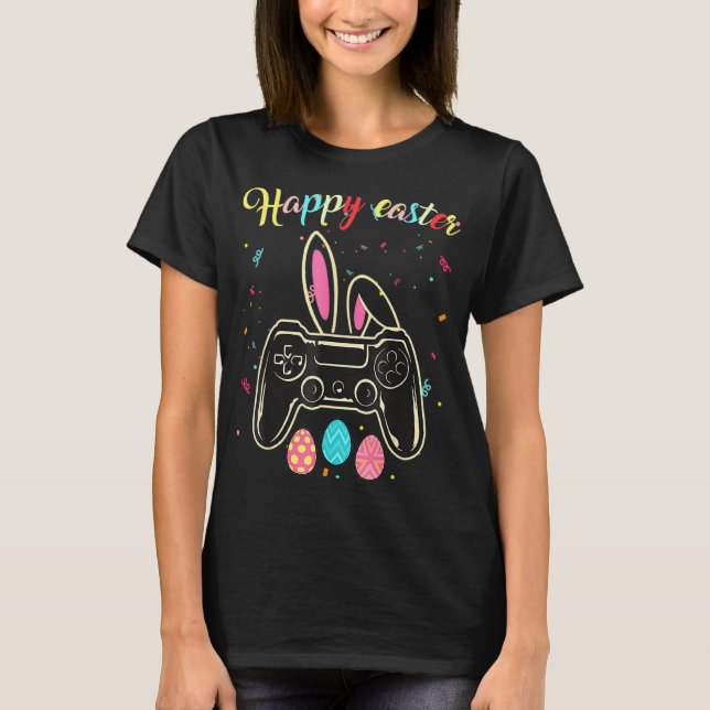 Video Game Easter Bunny Gaming Controller Gamer Bo T-Shirt (Vorderseite)