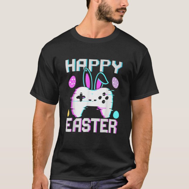 Video Game Easter Bunny Gaming Controller Gamer Bo T-Shirt (Vorderseite)