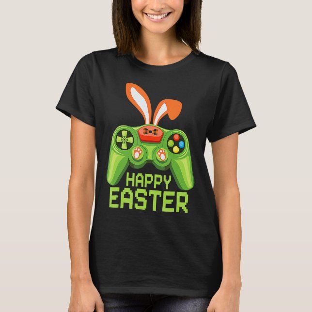 Video Game Easter Bunny Gaming Controller Gamer Bo T-Shirt (Vorderseite)