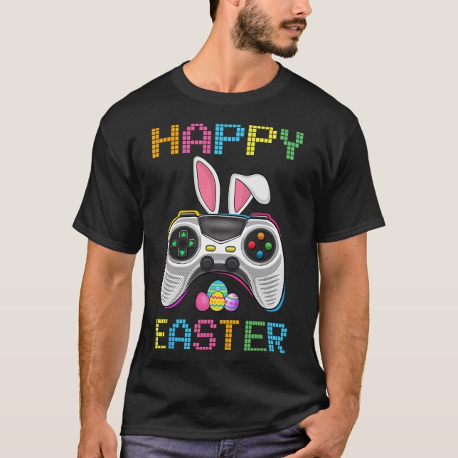 Video Game Easter Bunny Gaming Controller Gamer Bo T-Shirt (Vorderseite)