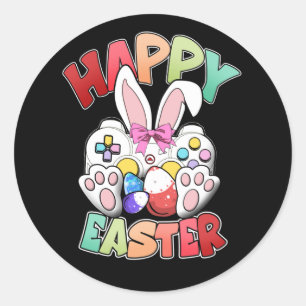 Video Game Easter Bunny Gaming Controller Gamer Runder Aufkleber