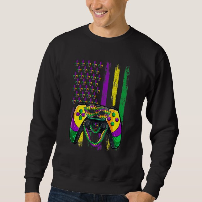 Video Game Flag Beads Kids Mardi Gras Shirts, Game Sweatshirt (Vorderseite)