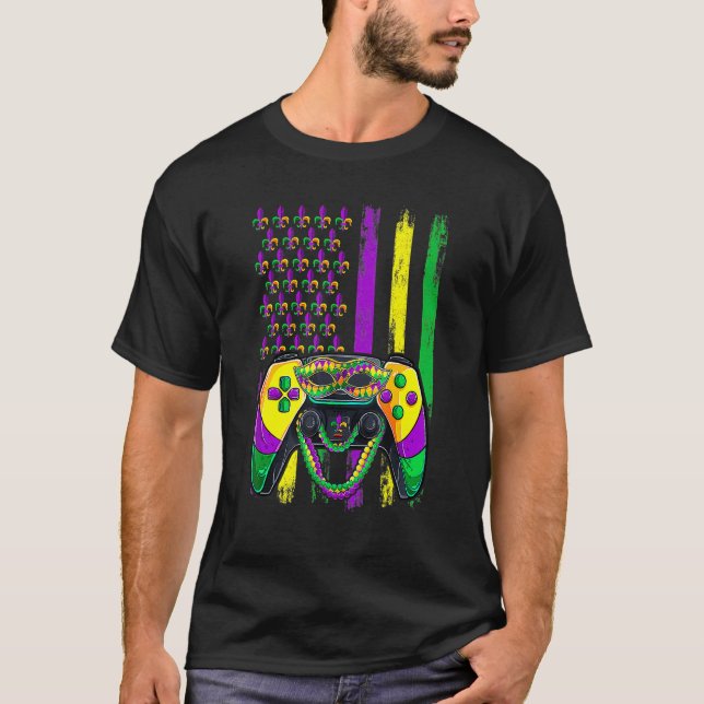 Video Game Flag Beads Kids Mardi Gras Shirts, Game T-Shirt (Vorderseite)