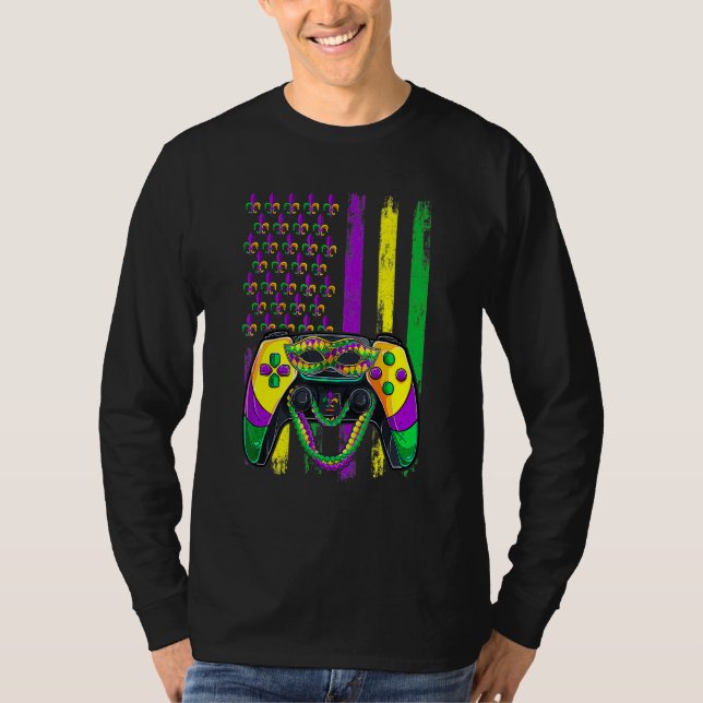 Video Game Flag Beads Kids Mardi Gras Shirts, Game T-Shirt (Vorderseite)