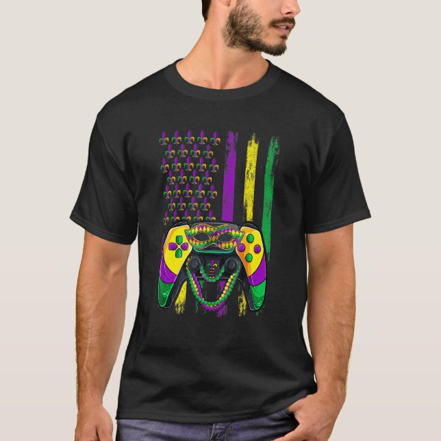 Video Game Flag Beads Kids Mardi Gras Shirts, Game T-Shirt (Vorderseite)