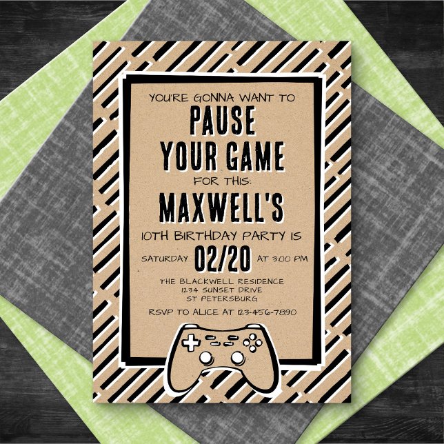 Video Game Funny Birthday Einladung (Von Creator hochgeladen)