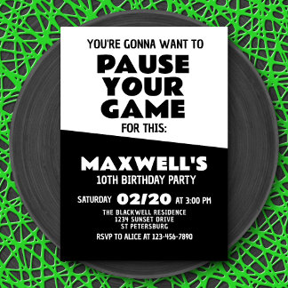 Video Game Funny Birthday Einladung