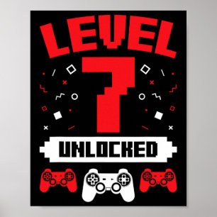 Video Game Gaming Geburtstag 7 Jahre altes Gamer-G Poster
