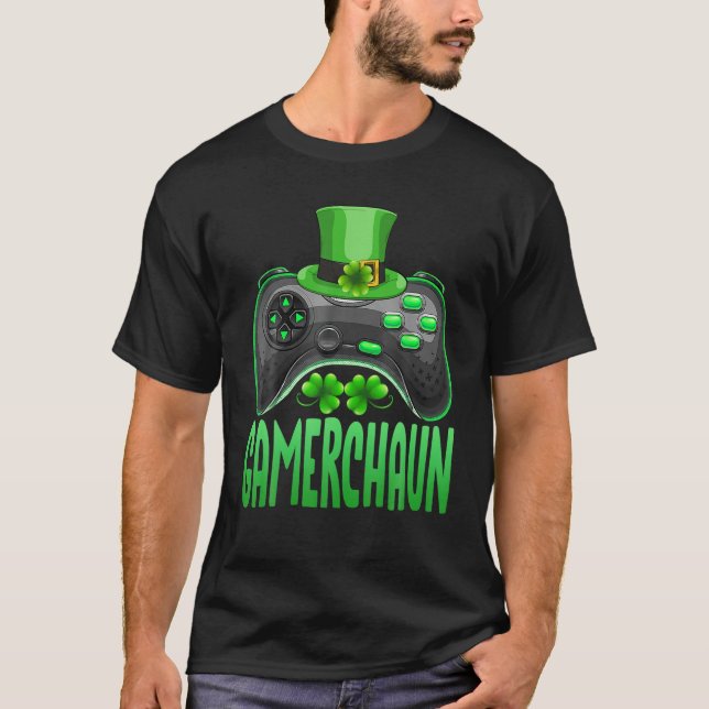 Video Game Gaming St Patrick's Day Gamer Boys T-Shirt (Vorderseite)
