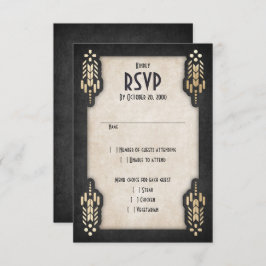 Video Game Geek Black Wedding RSVP Karte