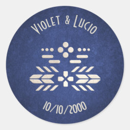 Video Game Geek Blue Wedding Runder Aufkleber