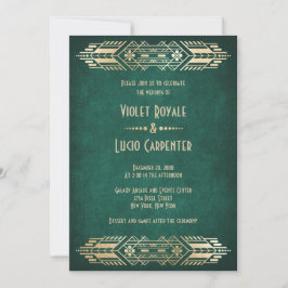 Video Game Geek Green Wedding Einladung