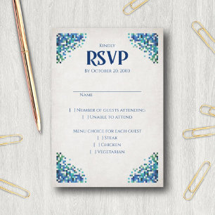 Video Game Geek Wedding RSVP Karte