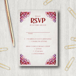 Video Game Geek Wedding RSVP Karte
