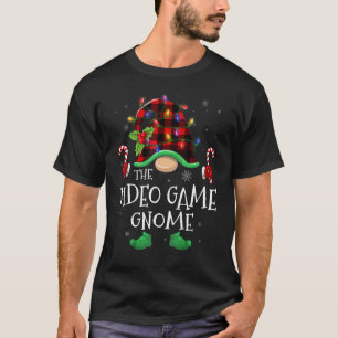 Video Game Gnome Buffalo Kariert Matching Family C T-Shirt