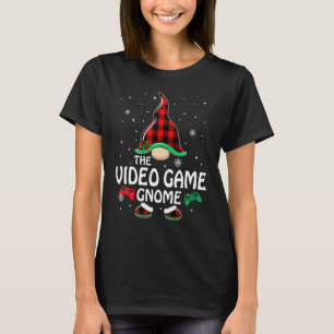 Video Game Gnome Buffalo Kariert Matching Family C T-Shirt
