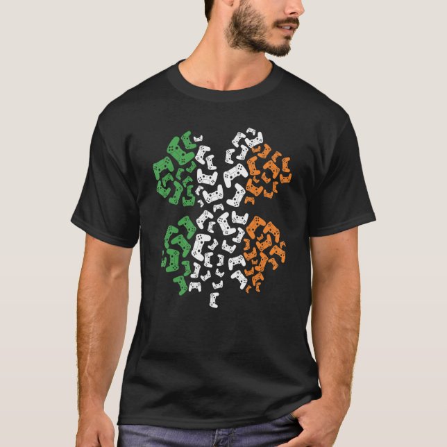 Video Game Kleeblatt Sport St Patricks Day Apparel T-Shirt (Vorderseite)
