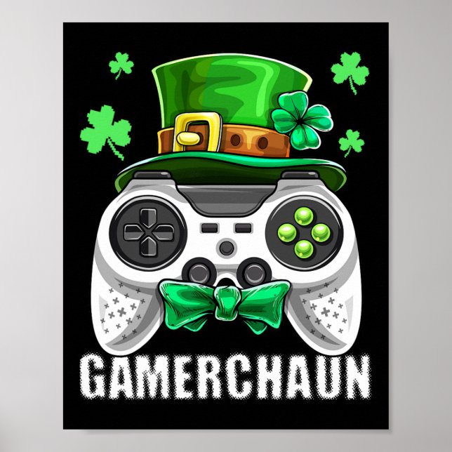 Video Game Leprechaun Kostüm St. Patrick's Day Ki Poster (Vorne)