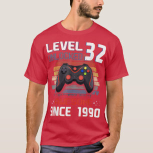 Video Game Level 32 Unlocked Vintage 1990 Men 32nd T-Shirt